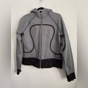 LululemonClassicScubaFullZipHoodieHeatheredGrayBlackUS12